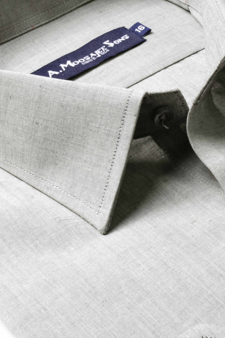 Formal Solid Medium Grey Shirt
