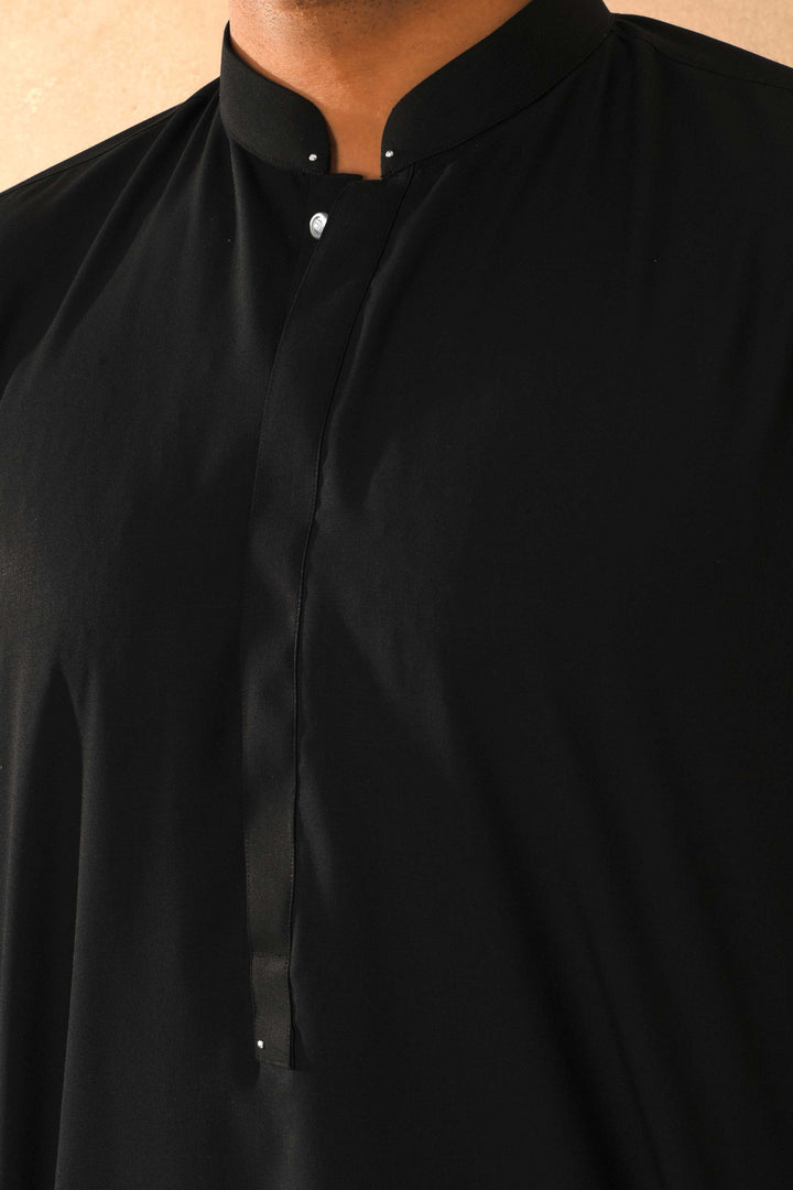 Zarf - Coal Black Blended Kameez Shalwar
