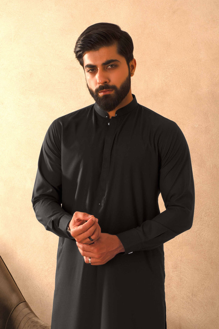 Zarf - Charcoal Blended Kameez Shalwar