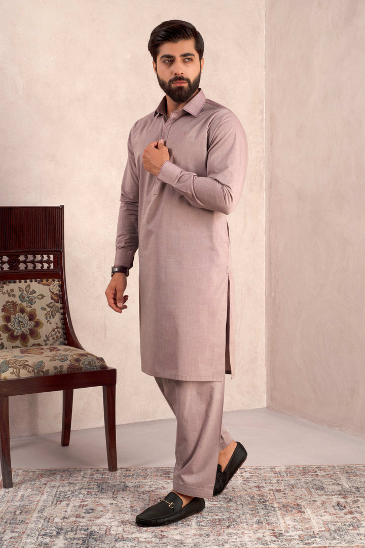 Aks - Orchid Pink Blended Kameez Shalwar