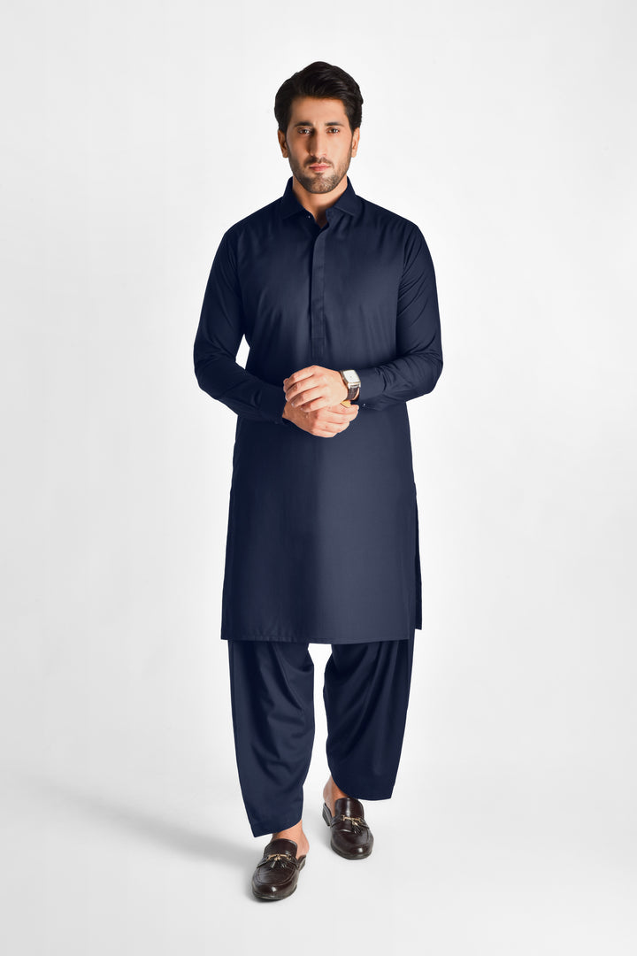 Tajassus Sailor Blue Kameez Shalwar