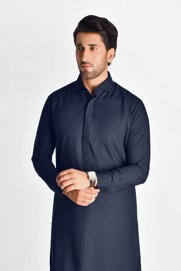 Tajassus Sailor Blue Kameez Shalwar