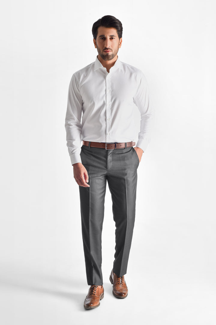 Ivory White Dobby Textured Formal Shirt