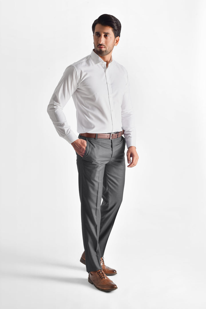 Ivory White Dobby Textured Formal Shirt