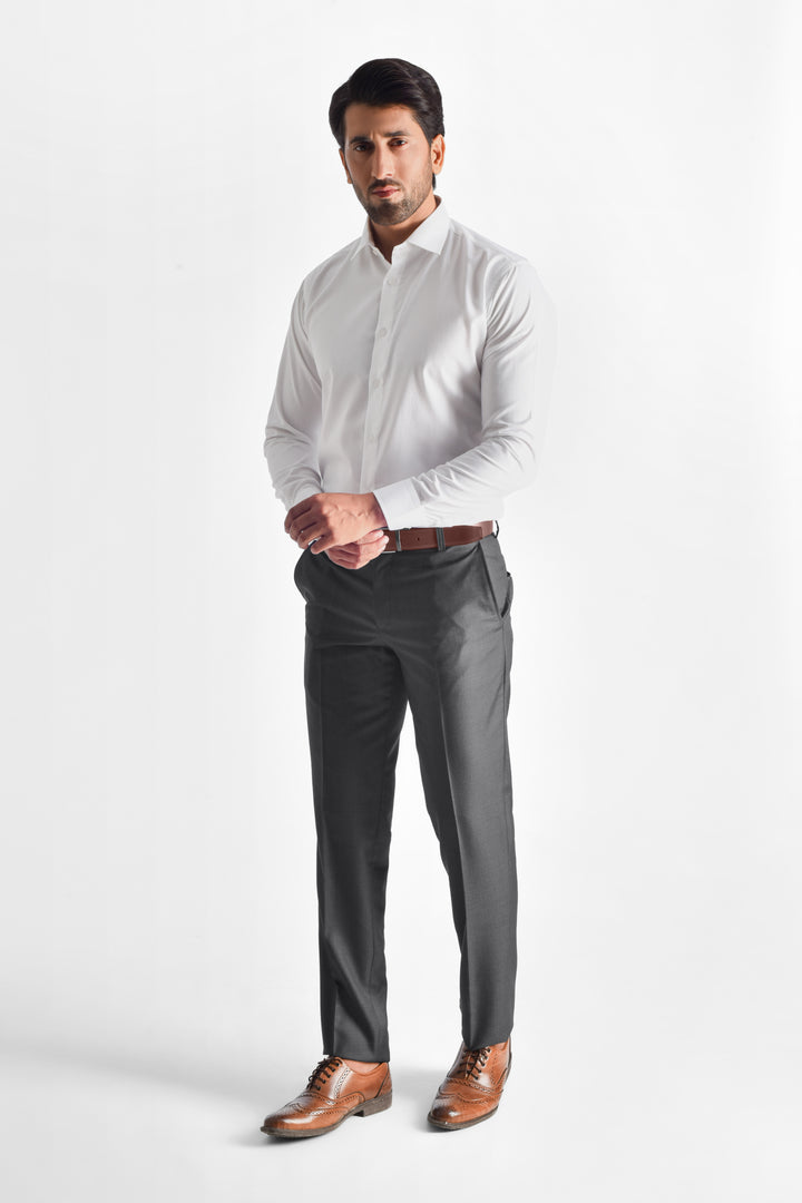 Ivory White Dobby Textured Formal Shirt