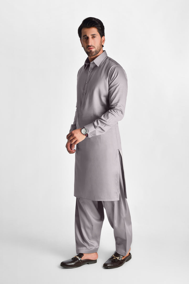 Qalb Pastel Lilac Kameez Shalwar