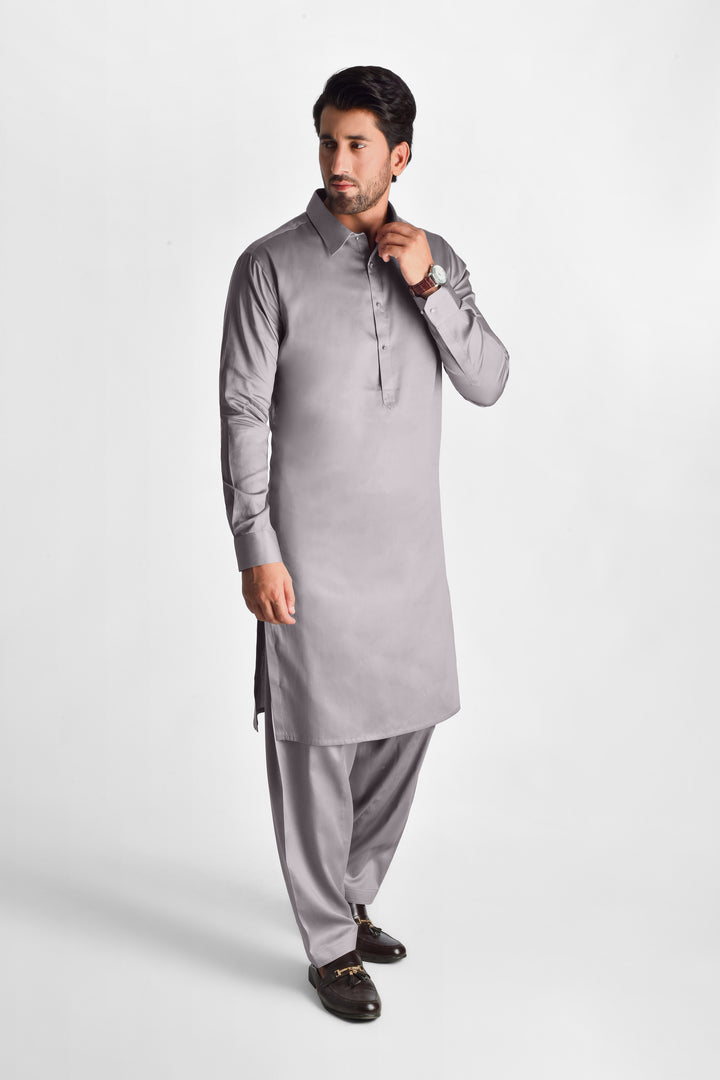 Qalb Pastel Lilac Kameez Shalwar