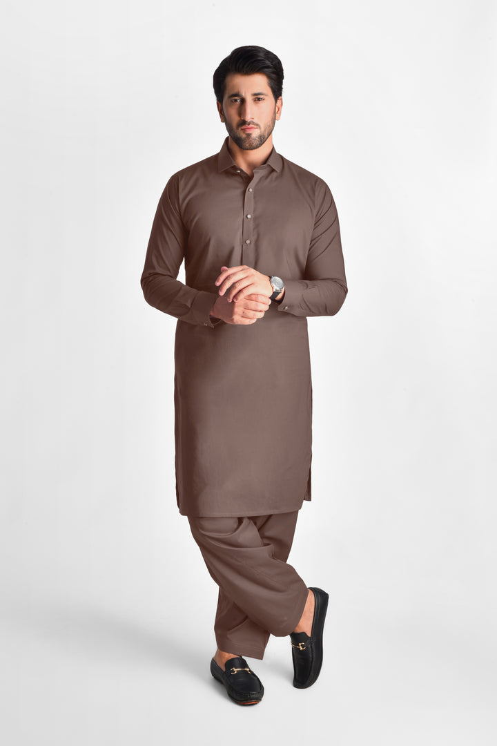 Ibtida Chocolate Brown Kameez Shalwar