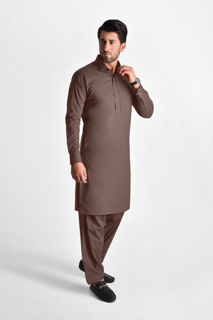 Ibtida Chocolate Brown Kameez Shalwar