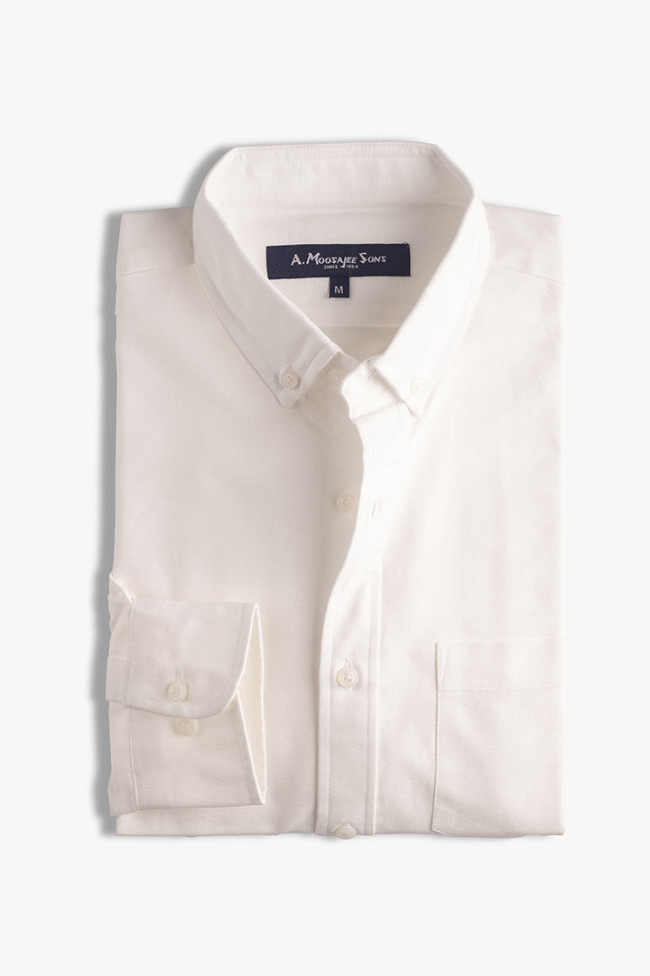 White Premium Oxford Button Down Shirt