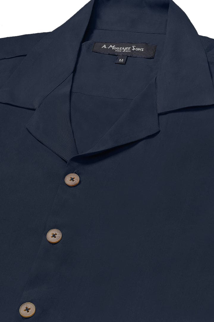 Cuban Collar Midnight Blue Shirt