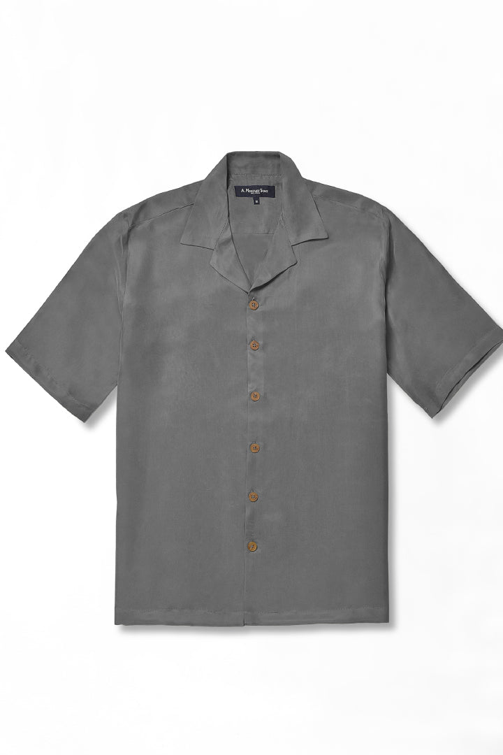 Cuban Collar Dark Grey Shirt