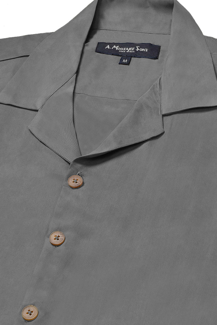 Cuban Collar Dark Grey Shirt