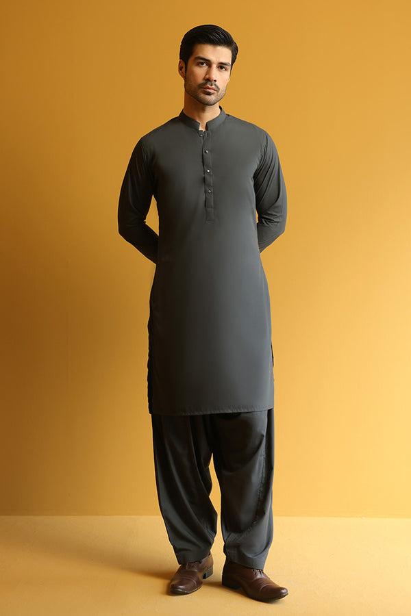 Sarim Dusty Gray Kameez Shalwar
