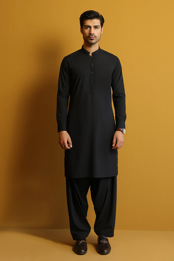 Sarim Navy Blue Kameez Shalwar