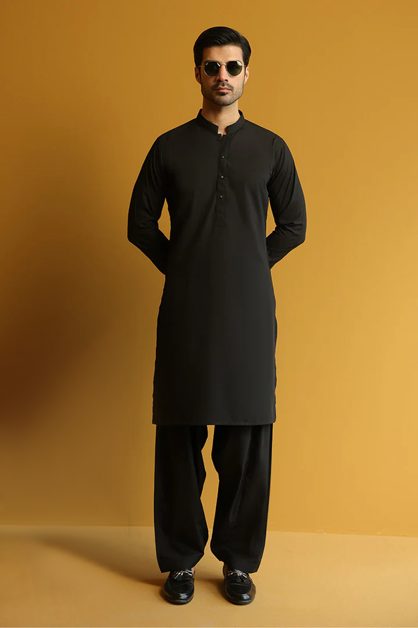 Sarim Black Kameez Shalwar