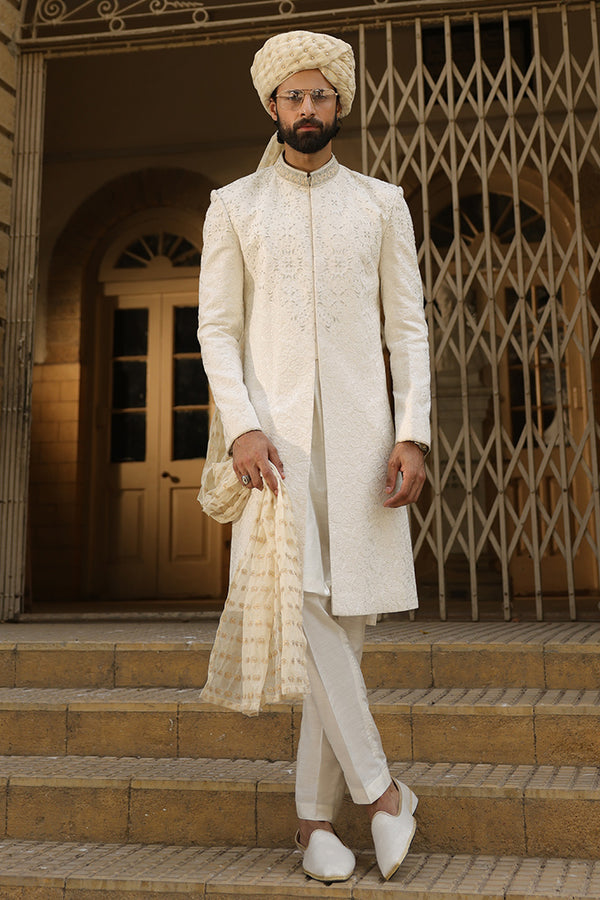 White Embroidered Sherwani