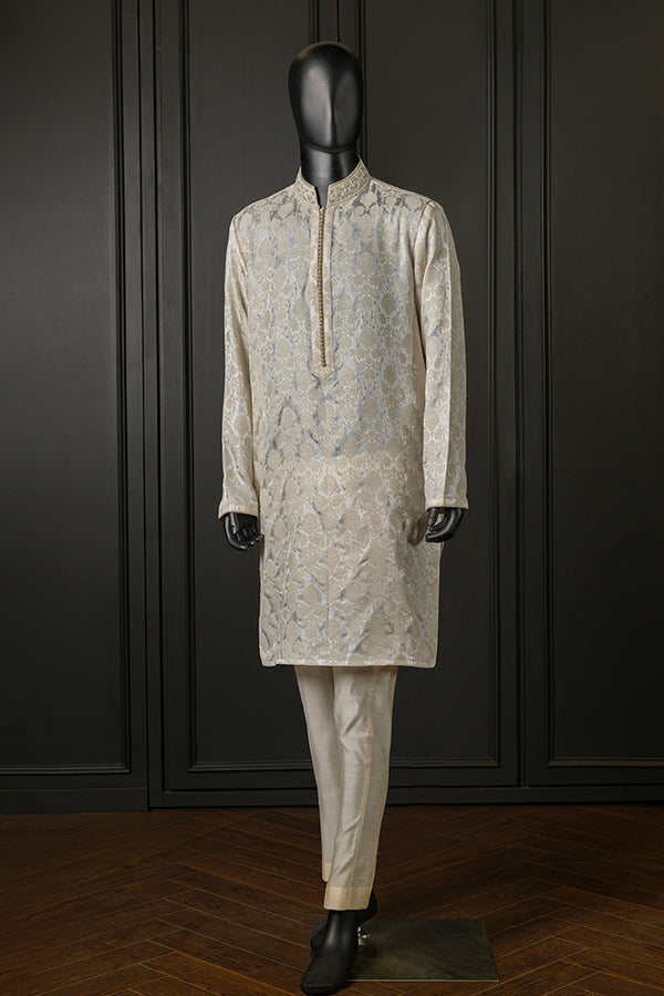 Beige Cotton Khaddi Kurta