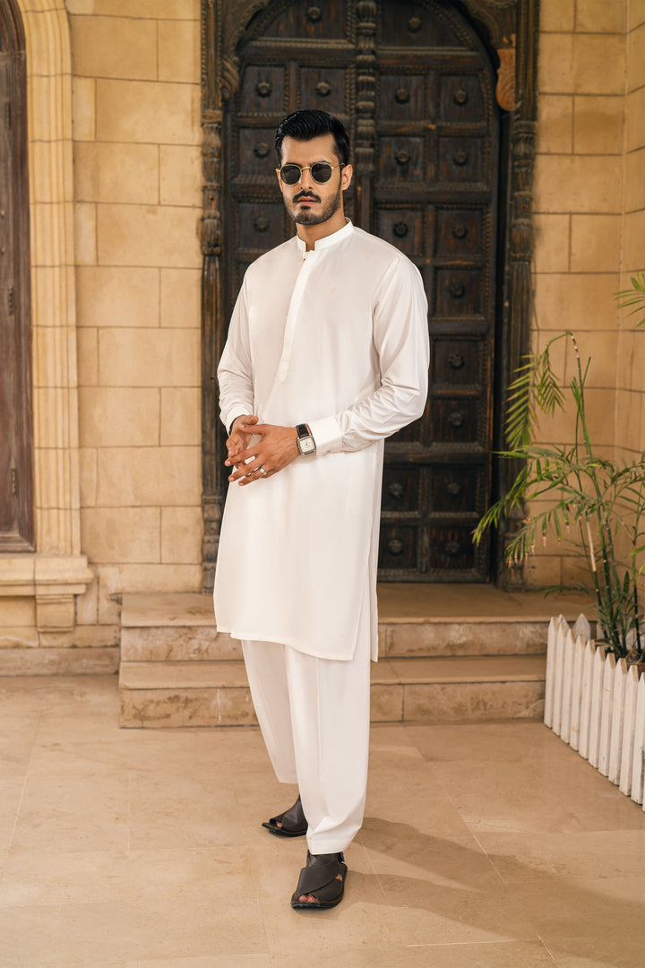 Nayaab Off White Shalwar Kameez
