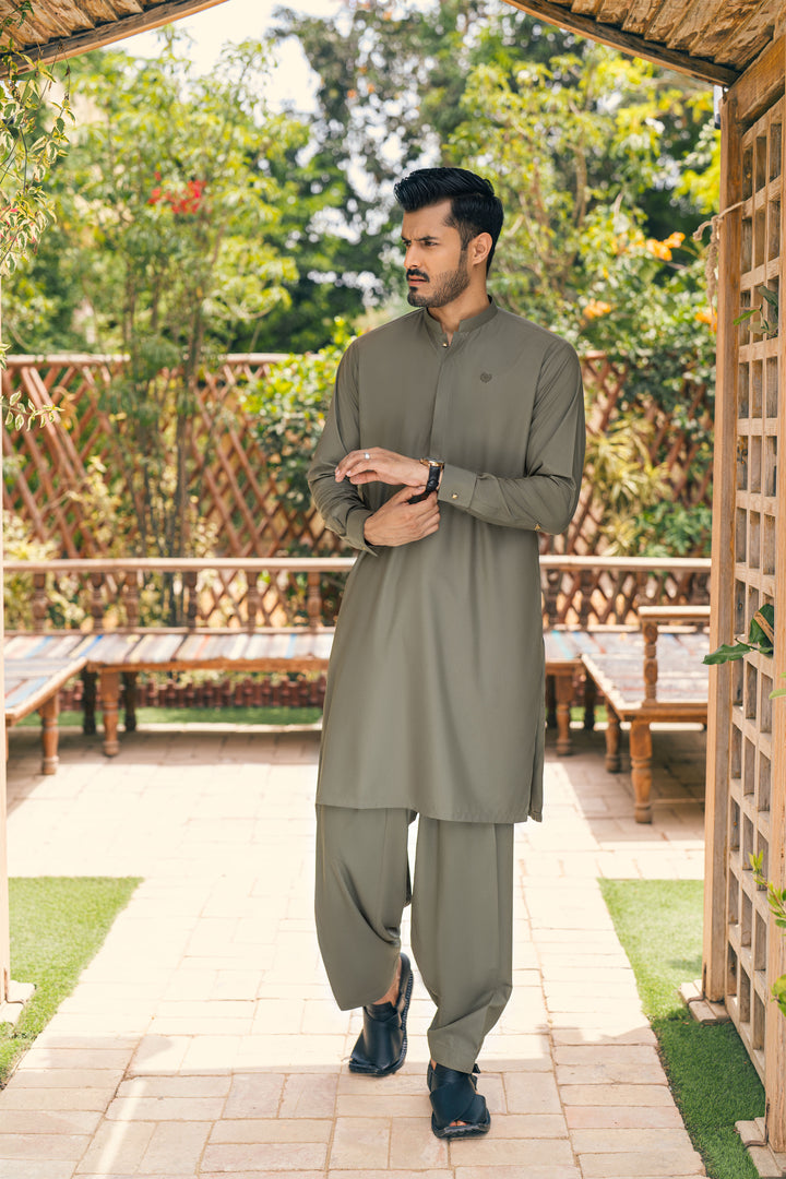 Nayaab Olive Shalwar Kameez