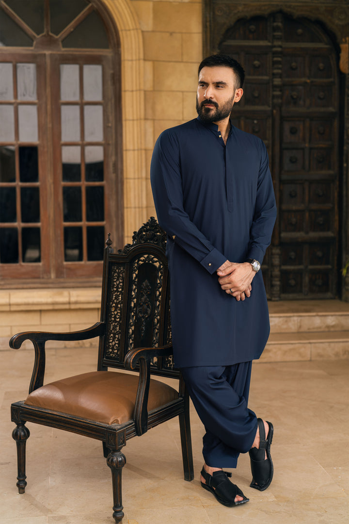 Nayaab Navy Blue Shalwar Kameez