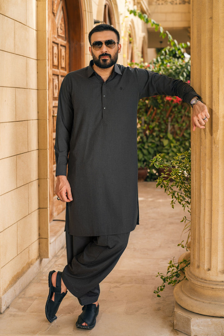 Soz Dark Olive Shalwar Kameez