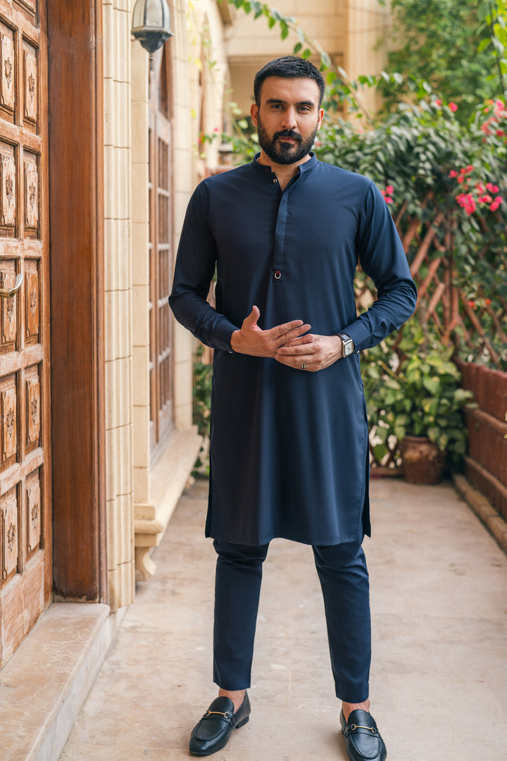 Imroz Navy Blue Kurta Pant