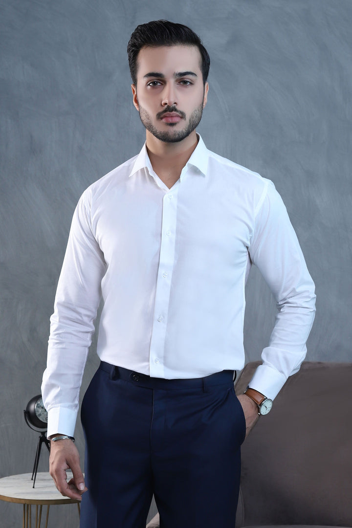 Formal Solid White Shirt
