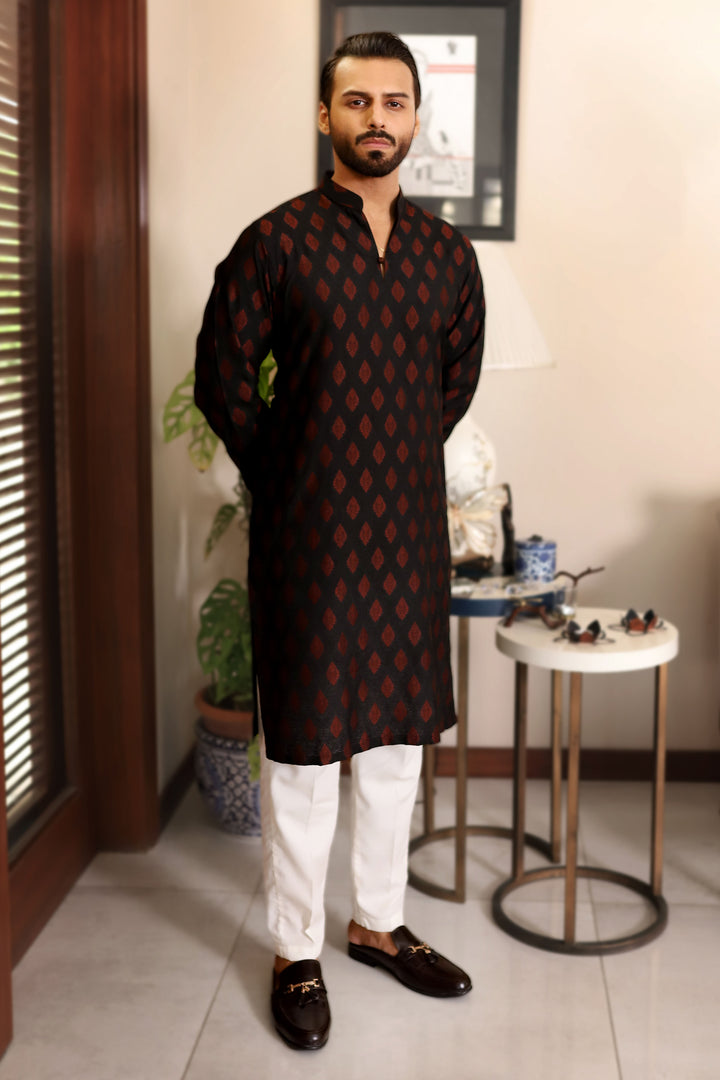 Festive Rabt Black Kurta