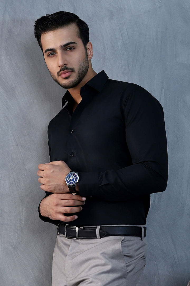 Formal Solid Black Shirt