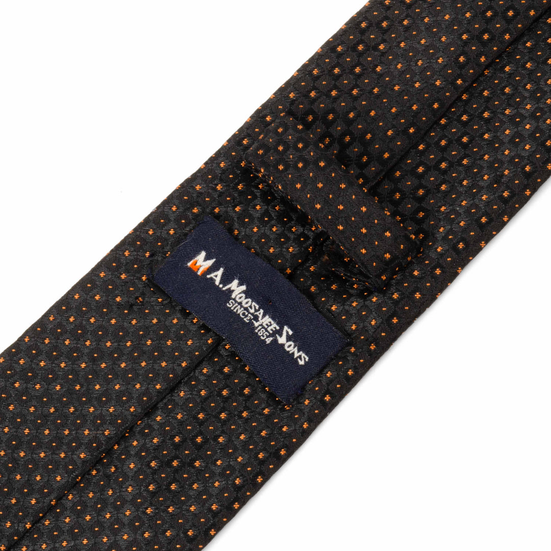 Men's Premium Small Dotted Pattern Black Tie