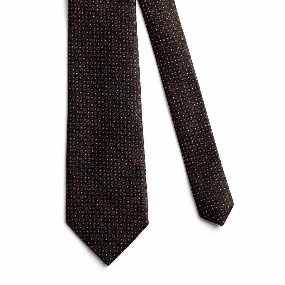 Men's Premium Small Dotted Pattern Black Tie