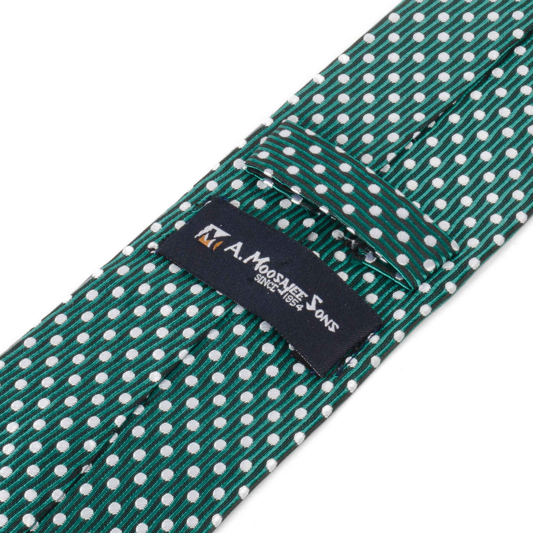 Men's Premium Polka Dots Pattern Dark Green Tie