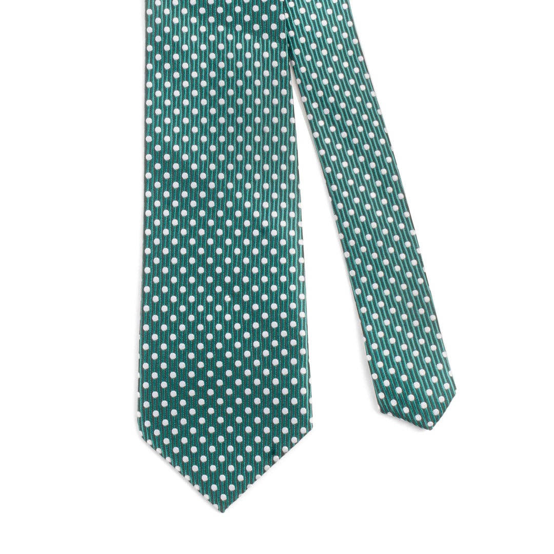 Men's Premium Polka Dots Pattern Dark Green Tie