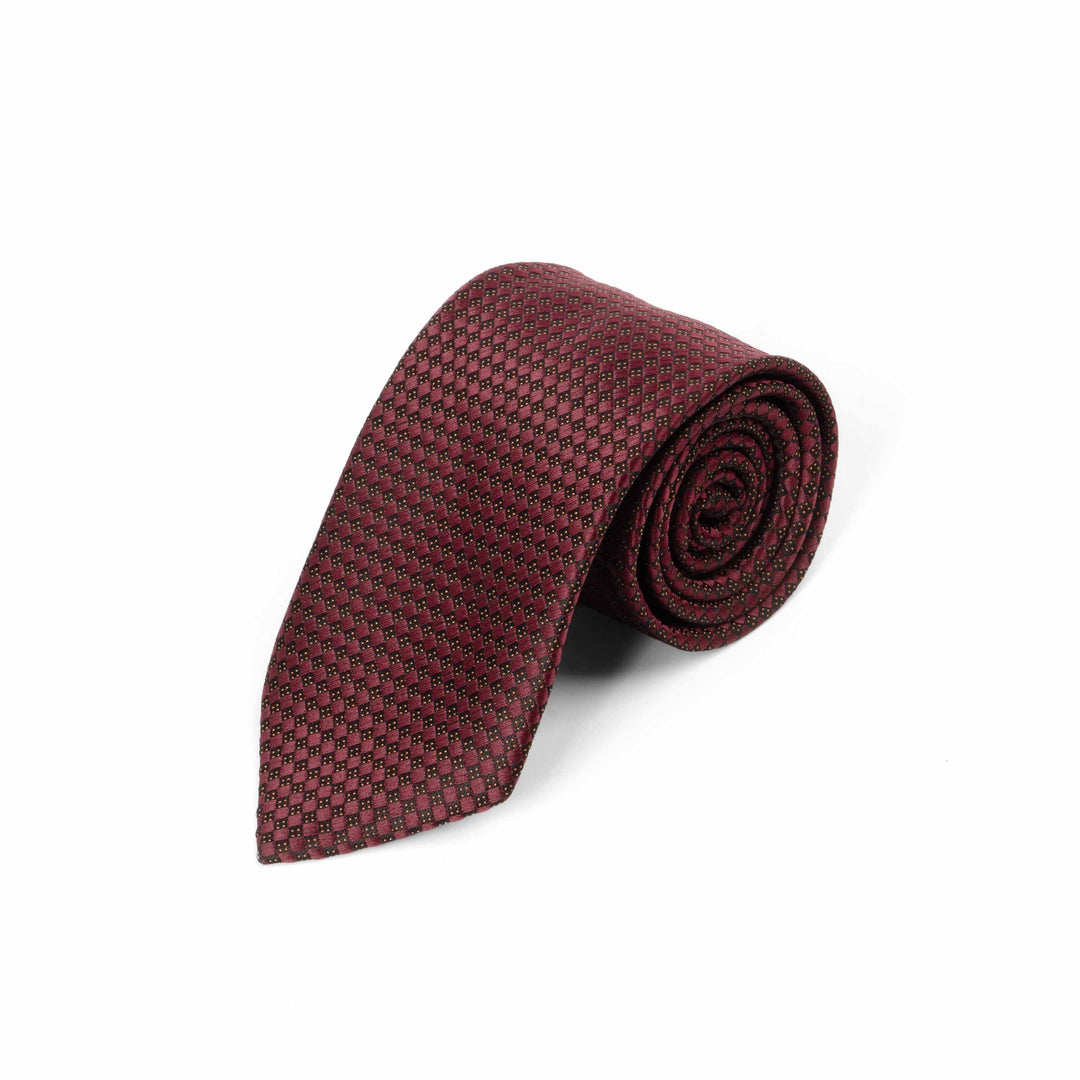 Men's Classic Geometric Pattern Dark Maroon Tie
