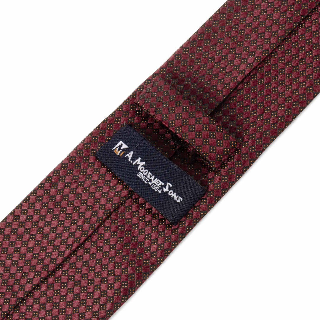 Men's Classic Geometric Pattern Dark Maroon Tie