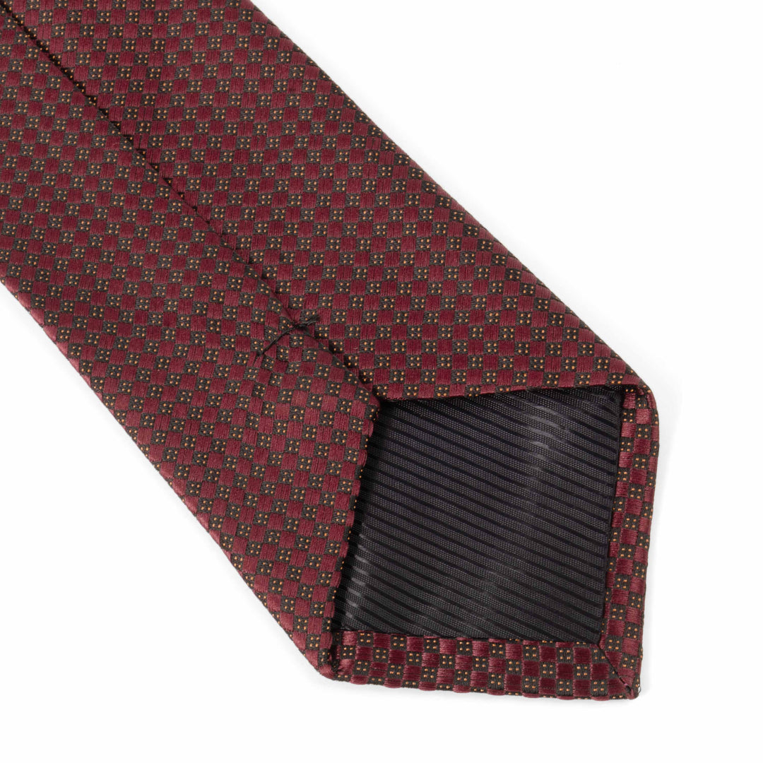 Men's Classic Geometric Pattern Dark Maroon Tie