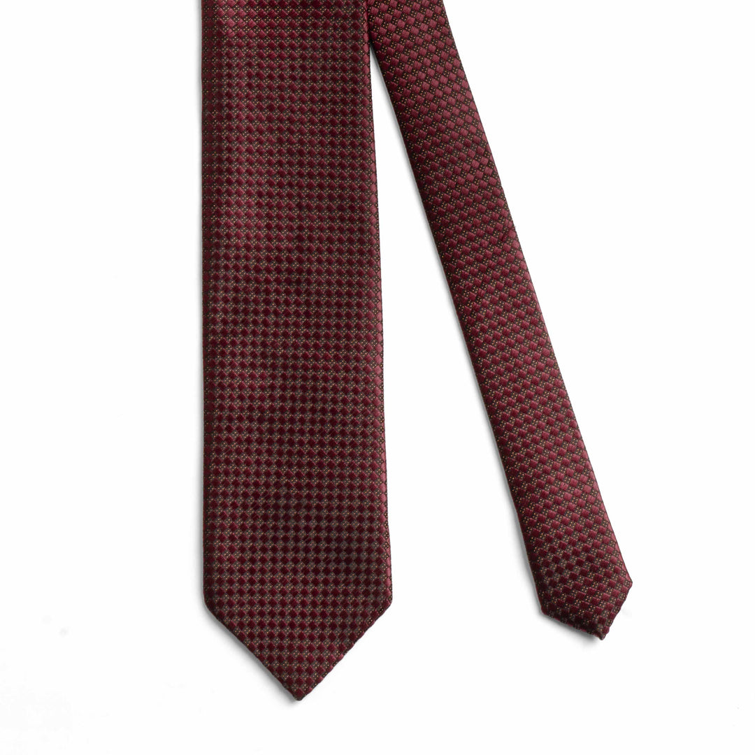 Men's Classic Geometric Pattern Dark Maroon Tie