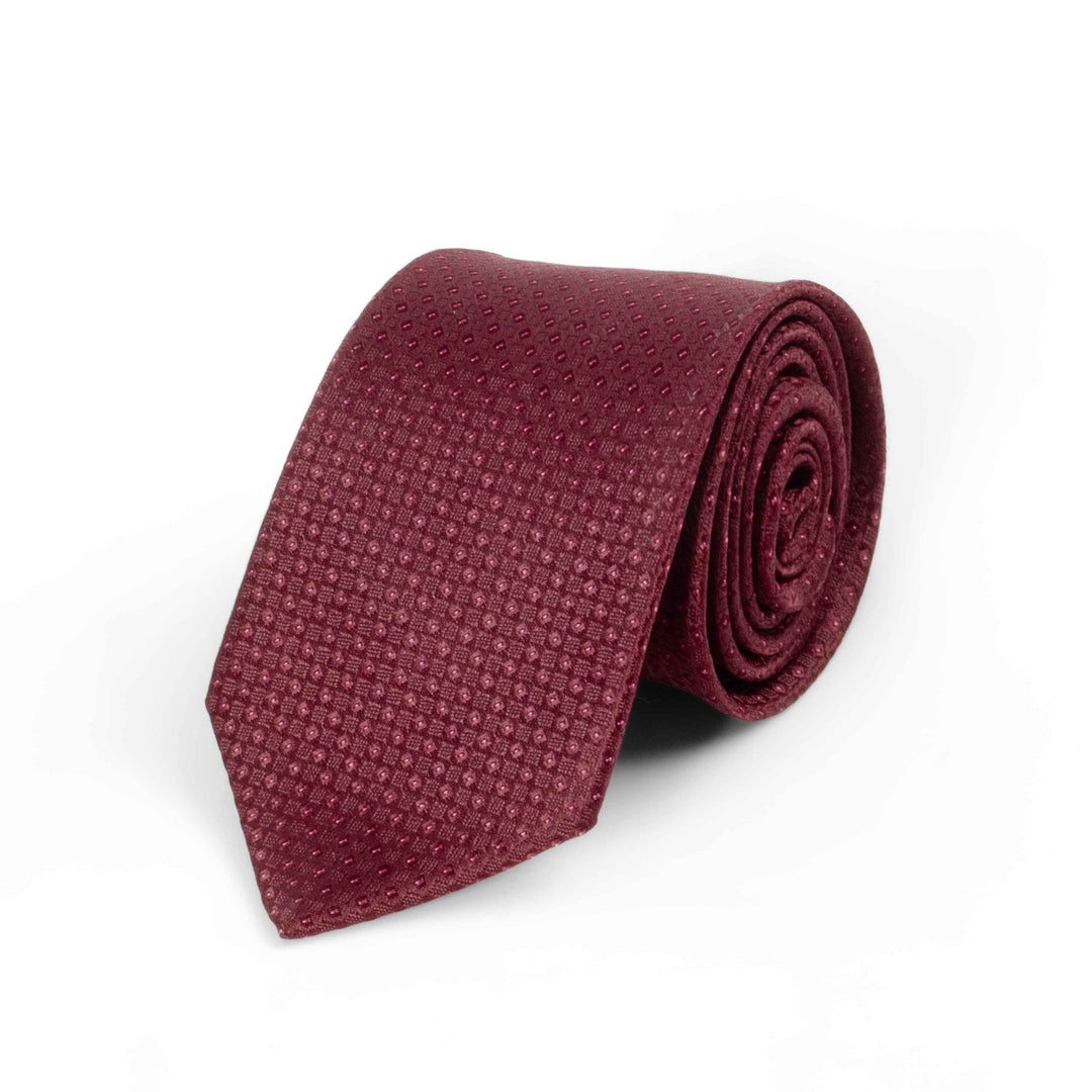 Men's Premium Geometric Pattern Dark Maroon Tie