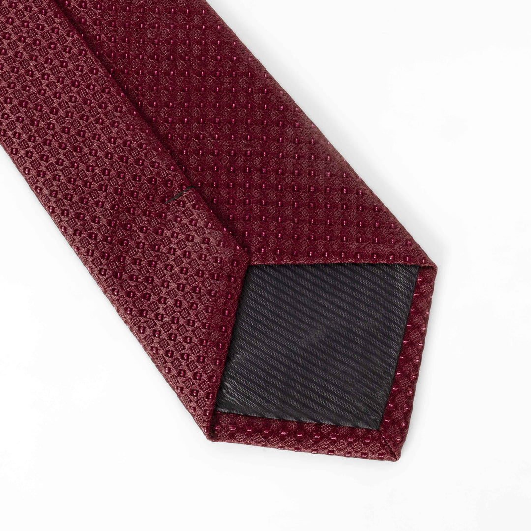 Men's Premium Geometric Pattern Dark Maroon Tie