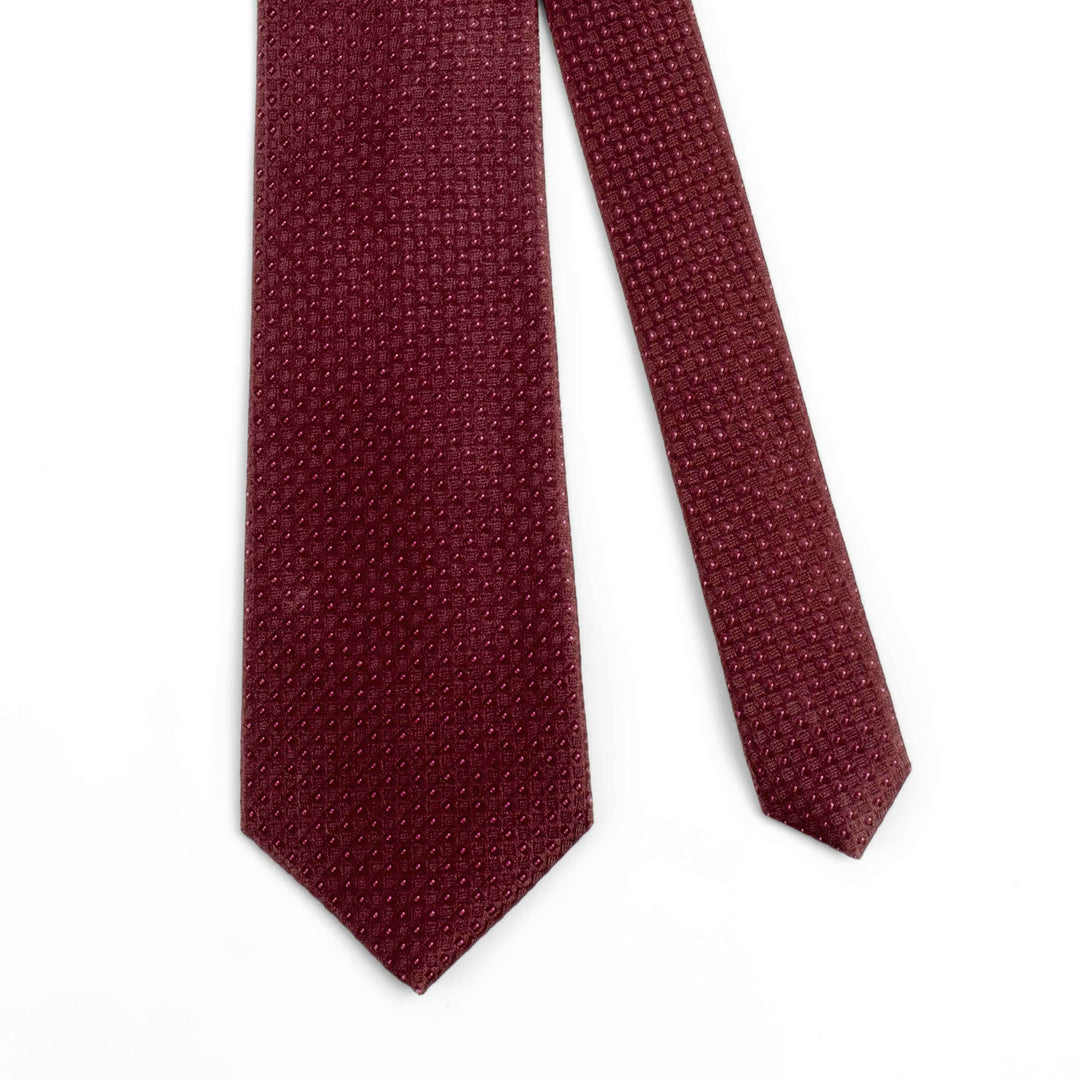 Men's Premium Geometric Pattern Dark Maroon Tie