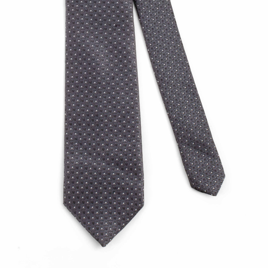 Geometric Pattern Grey Tie