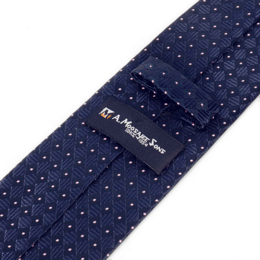 Geometric Pattern Dark Blue Tie