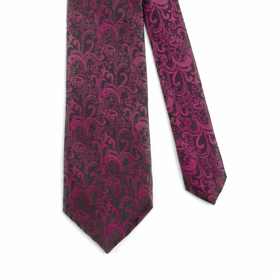 Self Floral Dark Pink Tie