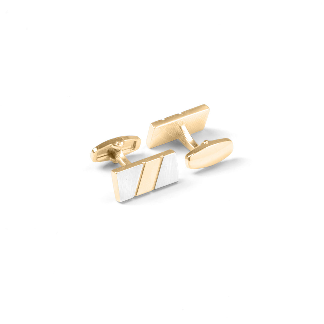 Classic Silver And Gold Textured Cufflink