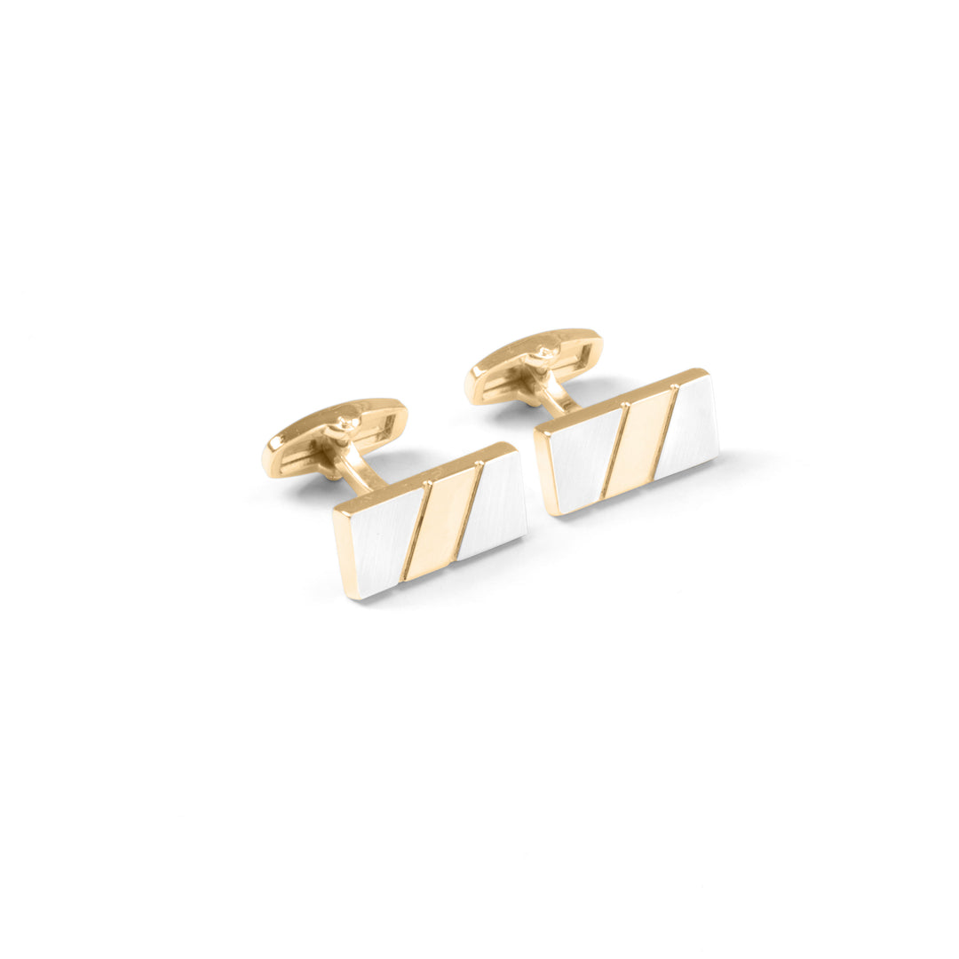 Classic Silver And Gold Textured Cufflink