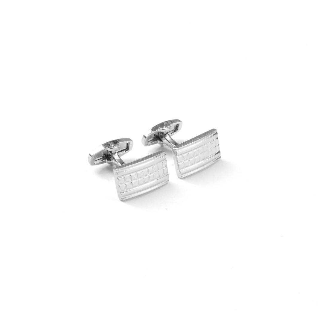 Engraved Matt Silver Cufflinks