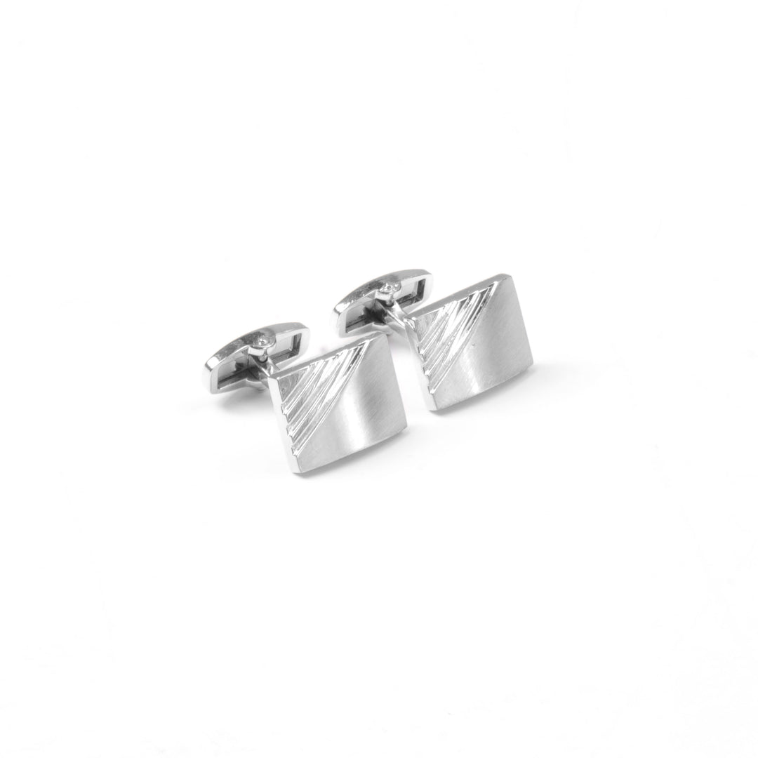 Engraved Matt Silver Cufflinks