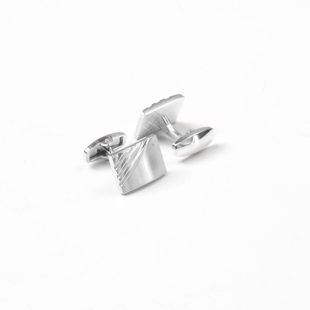 Engraved Matt Silver Cufflinks