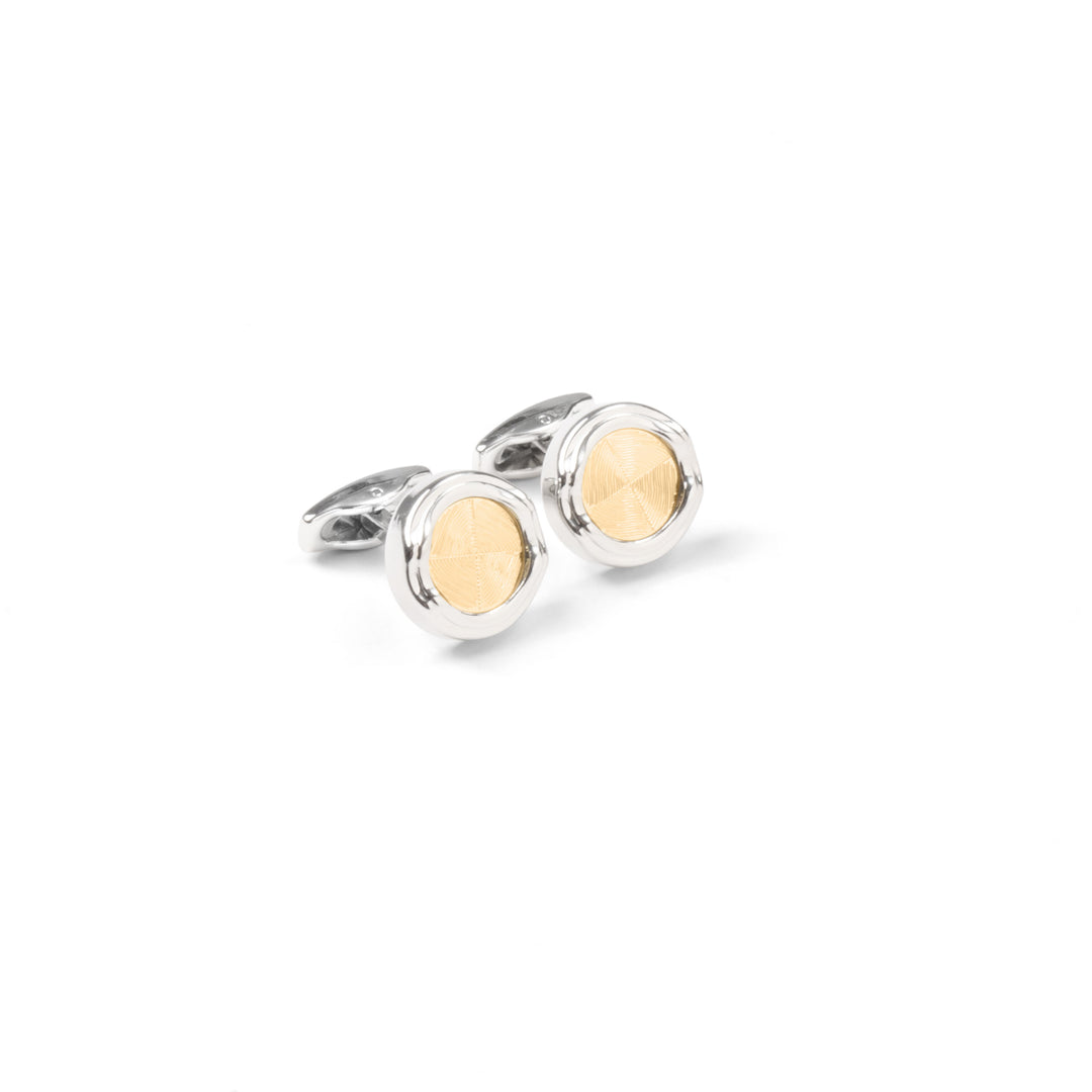 Luxe Silver Cufflinks with Matt Gold Inset